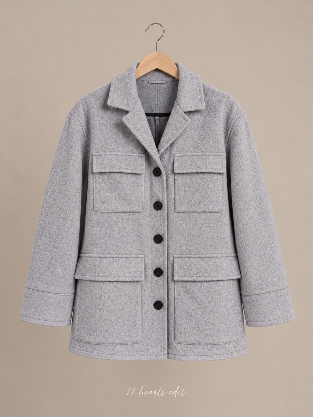 Sanctuary Evereve Womens Jacket Small Gray Fisher Car Coat Shacket NWT